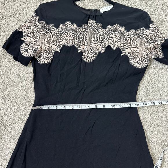 Sandro Kyra Crepe Dress in Black Size 1 US Small Lace Career Chic - Picture 10 of 13